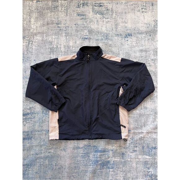 Cutter & Buck Dark Navy Blue and Cream Color Block Light Jacket Women's L - Picture 1 of 8